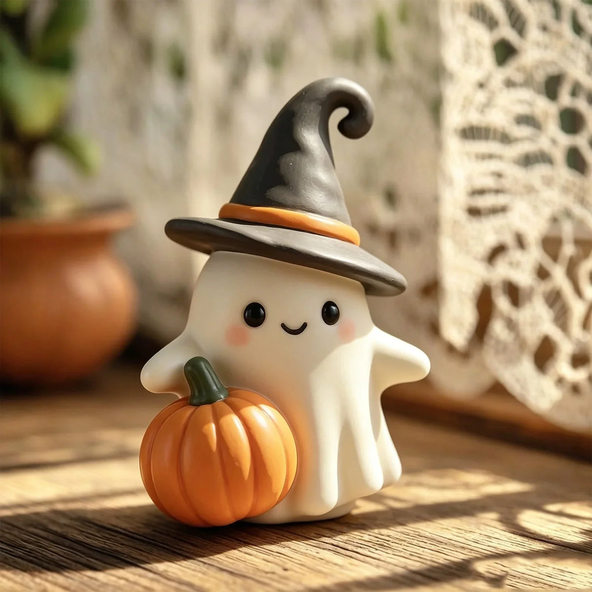 Halloween Ghost Figurine Handmade Resin Weather-Resistant