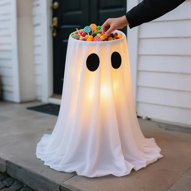 Halloween Ghost Light LED Weatherproof Fillable Candy Holder