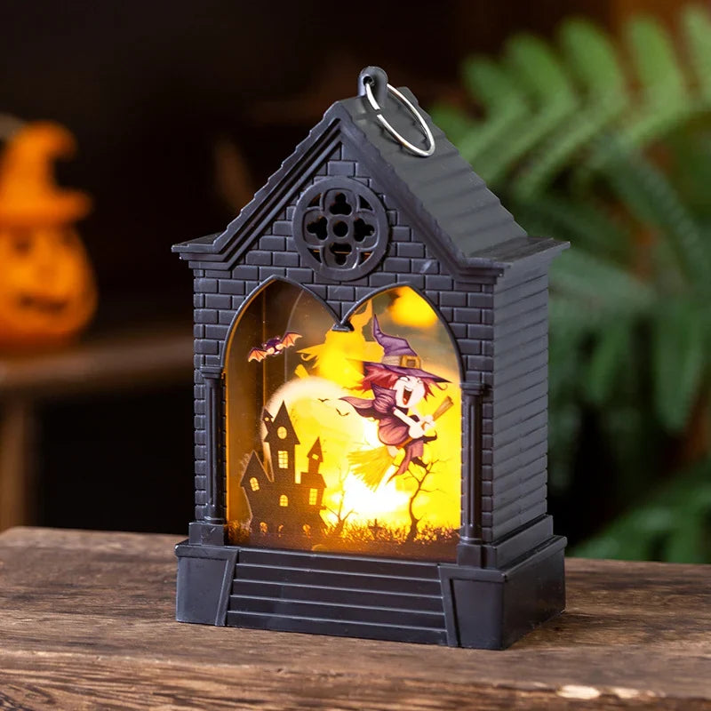 Halloween Lantern Haunted House Warm LED Indoor & Outdoor