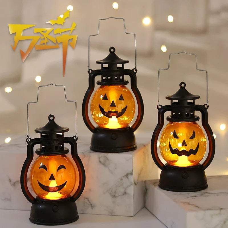 Halloween Lantern Smiling Pumpkin Soft Glow Durable Plastic