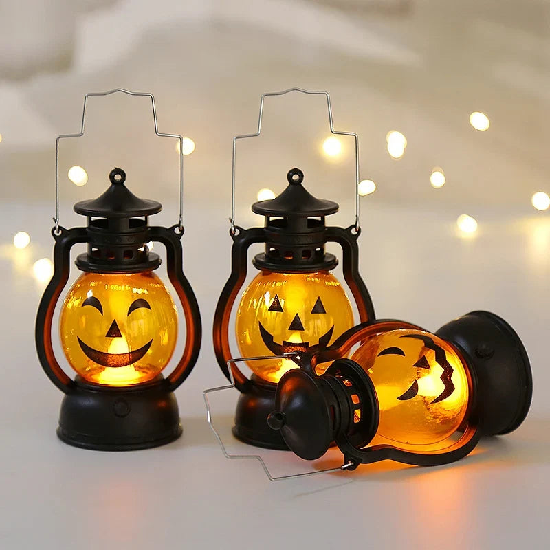 Halloween Lantern Smiling Pumpkin Soft Glow Durable Plastic