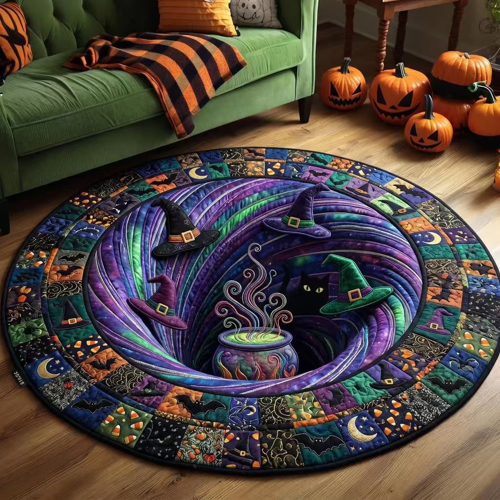 Halloween Rug 3D Pumpkin Design Spot-Cleaning Care