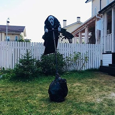 Halloween Scarecrow Wind-Powered Sway Detachable Pole Weather-Resistant