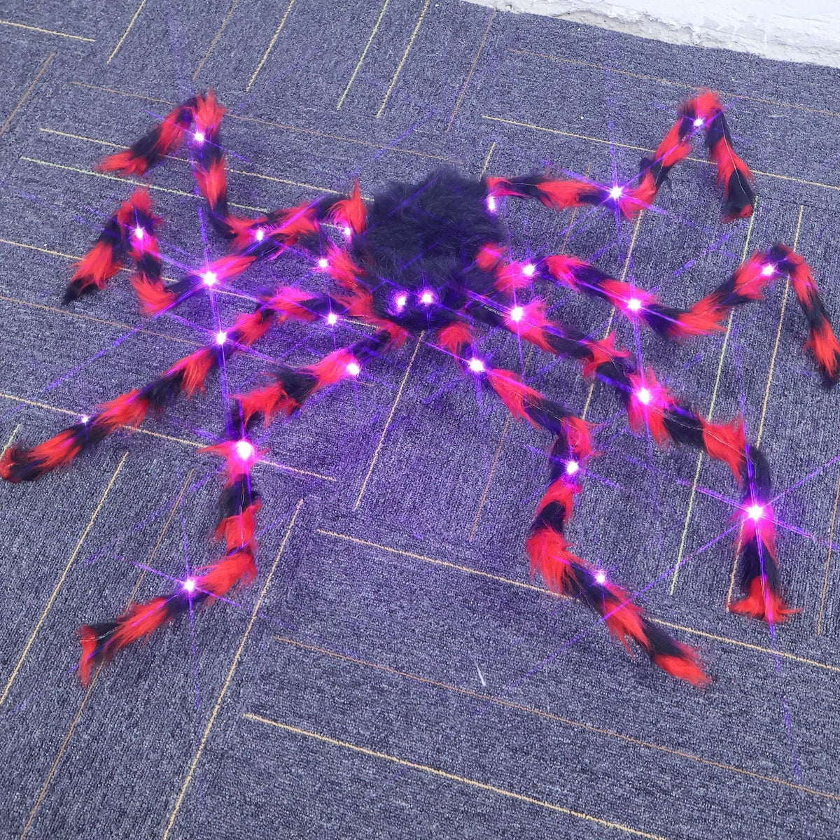 Halloween Spider Decoration Color-Changing LED Lifelike Design