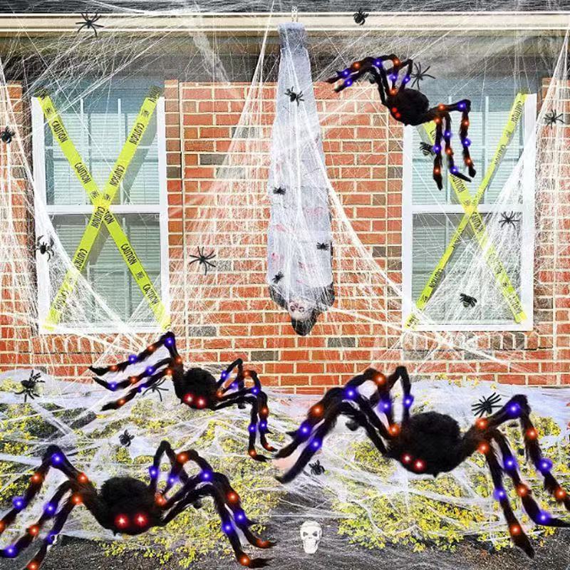 Halloween Spider Decoration Life-Size Over 100 LED Lights Weatherproof