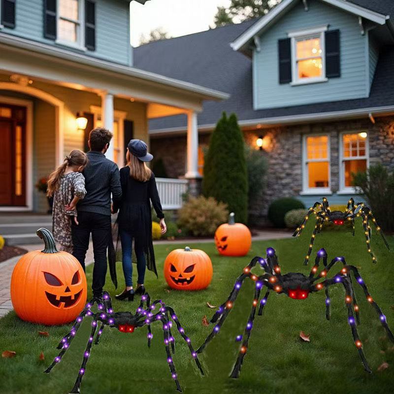 Halloween Spider Decoration Life-Size Over 100 LED Lights Weatherproof