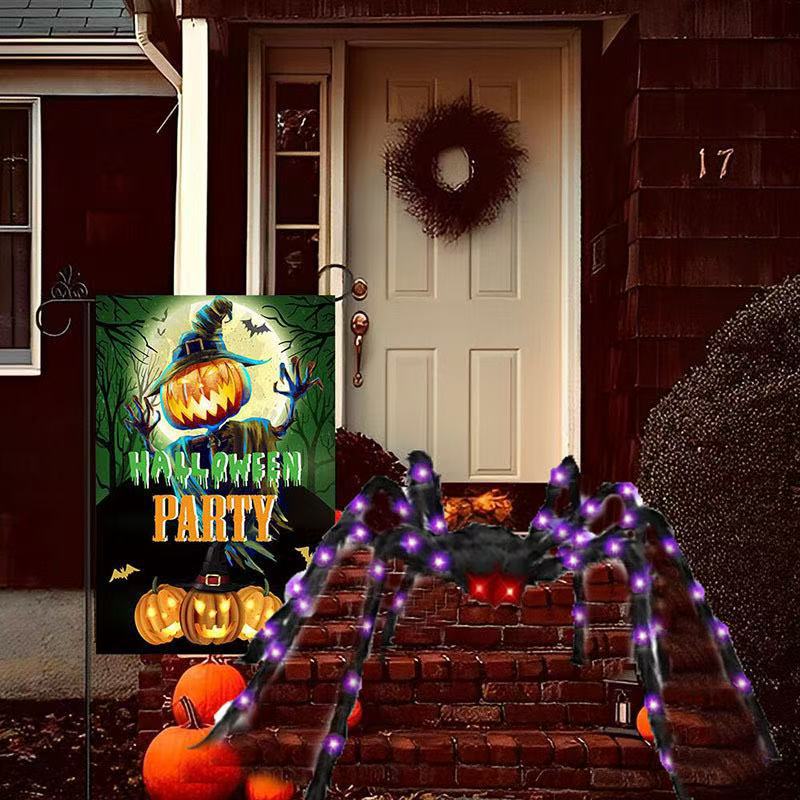 Halloween Spider Decoration Life-Size Over 100 LED Lights Weatherproof
