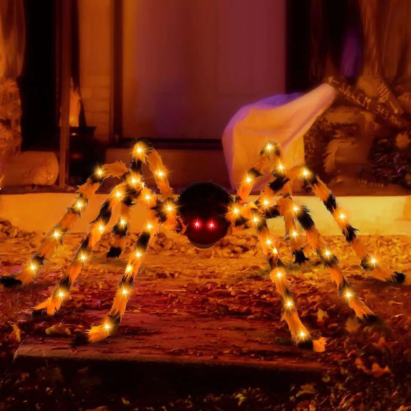 Halloween Spider Decoration Life-Size Red Eyes 100+ LEDs