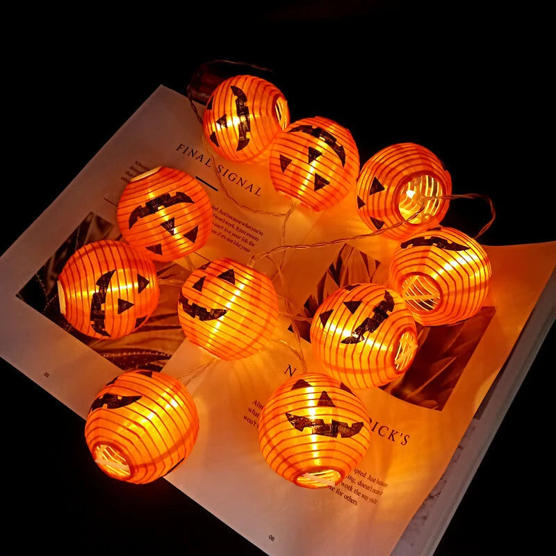 Halloween String Lights Pumpkin Lantern Design Waterproof Indoor & Outdoor Use