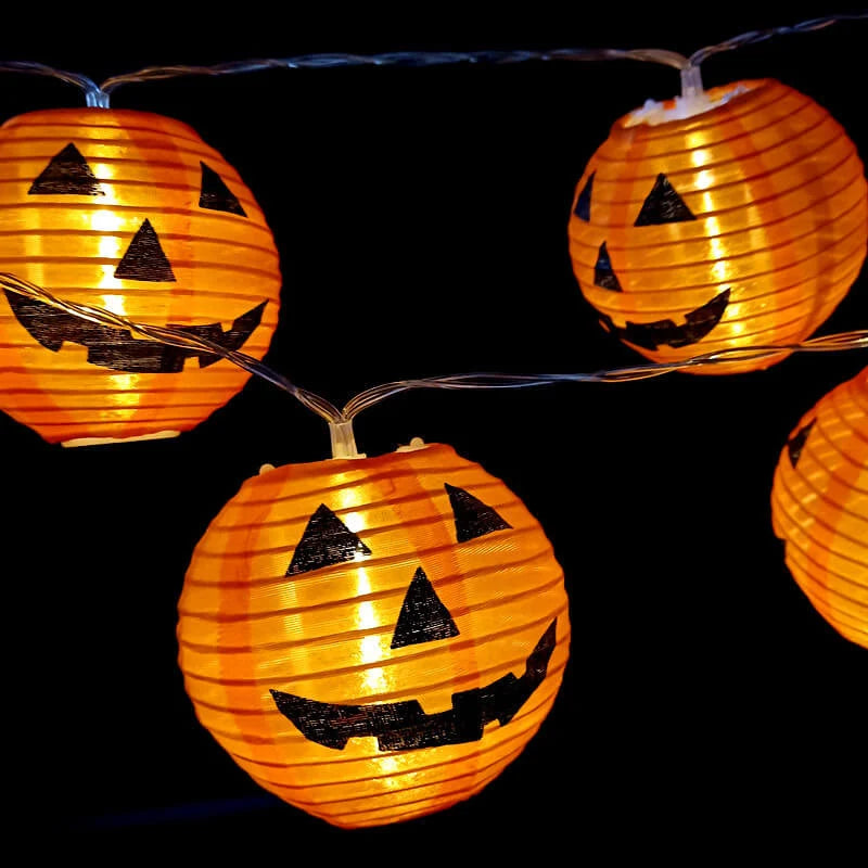 Halloween String Lights Pumpkin Lantern Design Waterproof Indoor & Outdoor Use