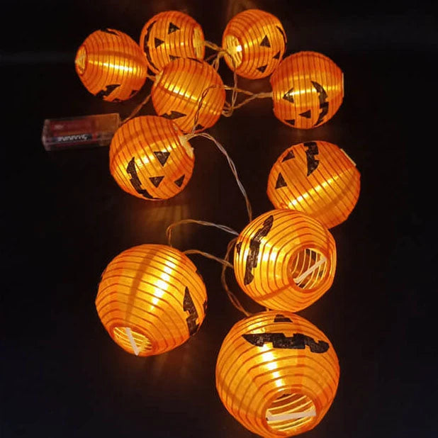 Halloween String Lights Pumpkin Lantern Design Waterproof Indoor & Outdoor Use