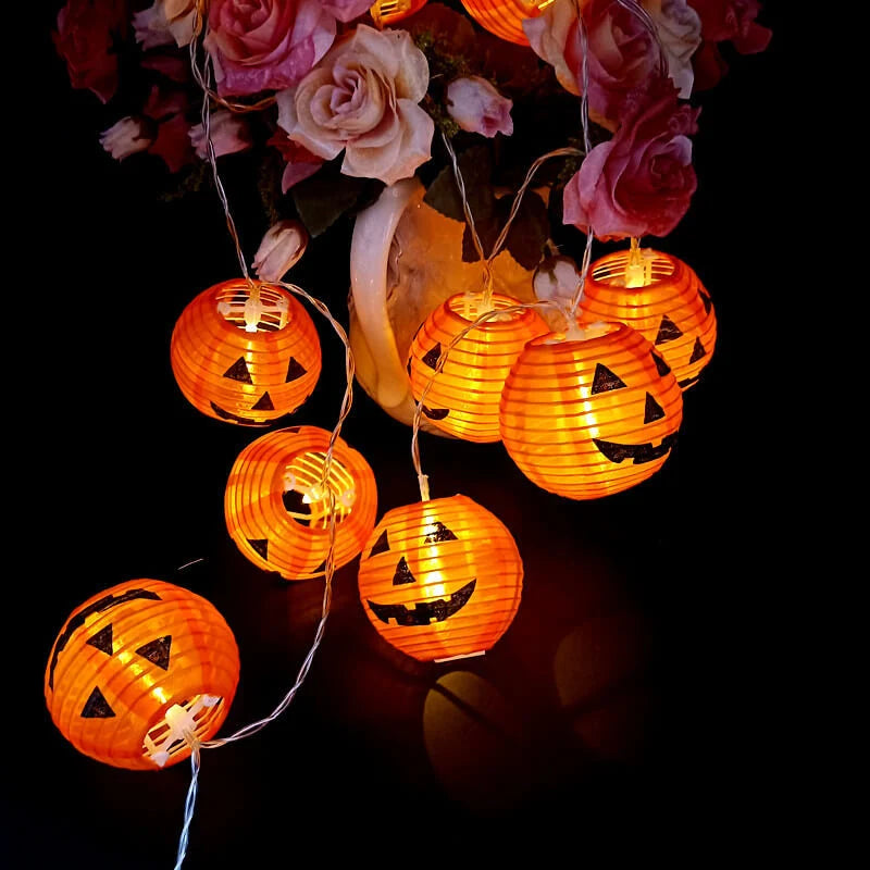 Halloween String Lights Pumpkin Lantern Design Waterproof Indoor & Outdoor Use