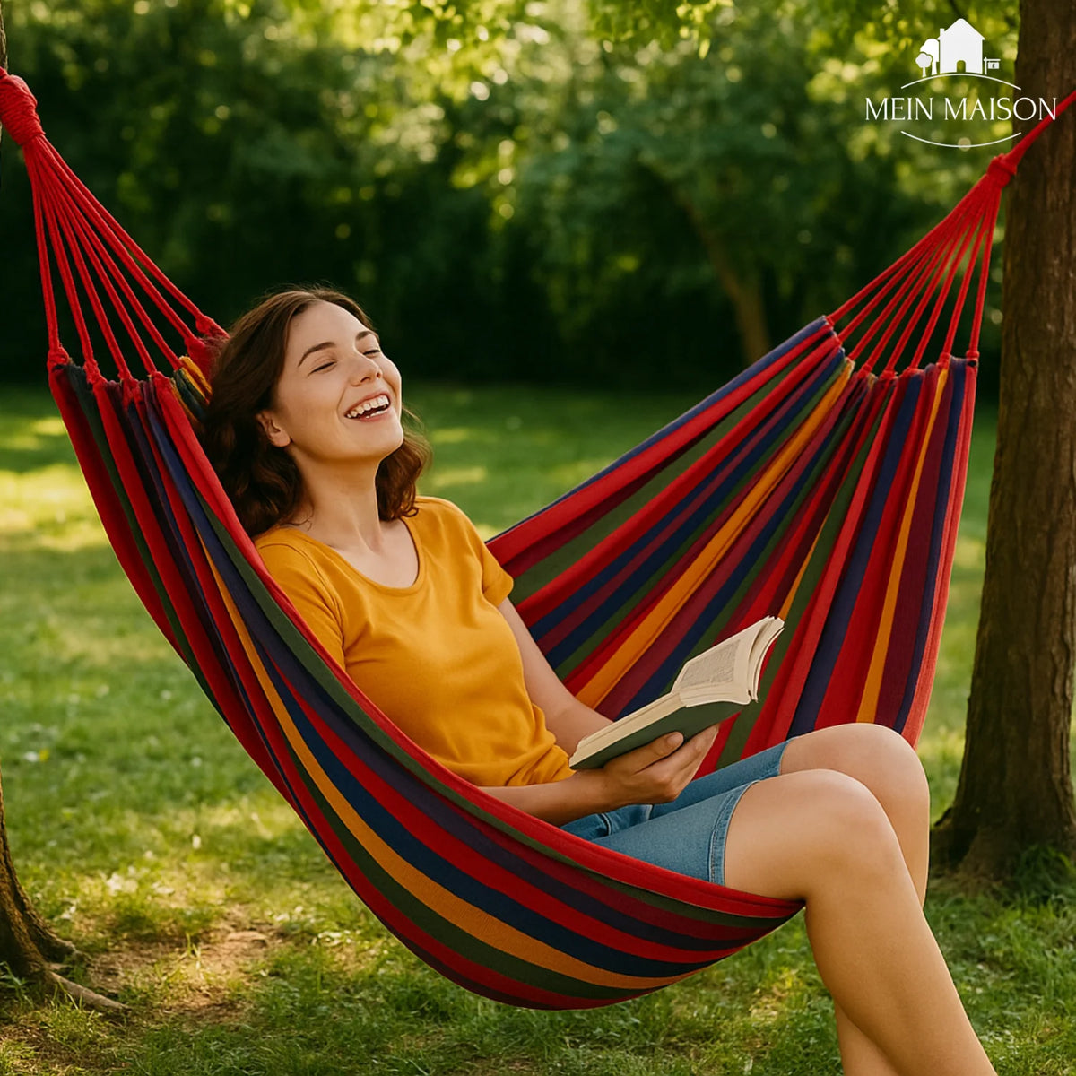 Hammock Cotton Canvas Non-Slip 441 lb Capacity