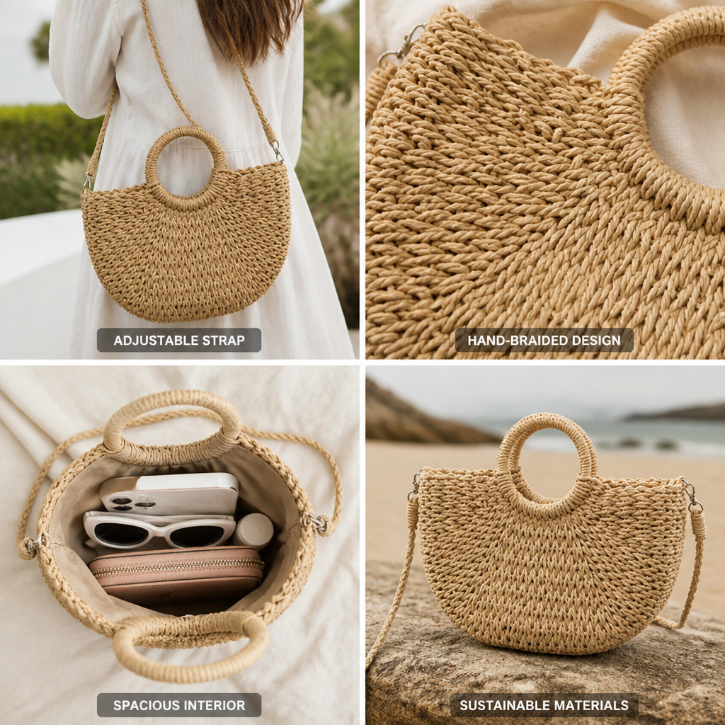 Hand-Braided Adjustable Strap Handbag