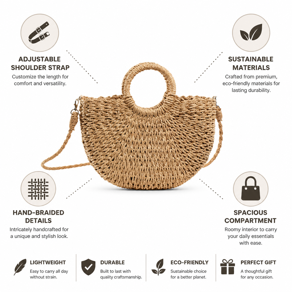 Hand-Braided Adjustable Strap Handbag