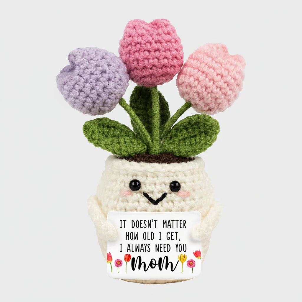 Hand-Crocheted Flower Bendable Wired Stem Trimmable