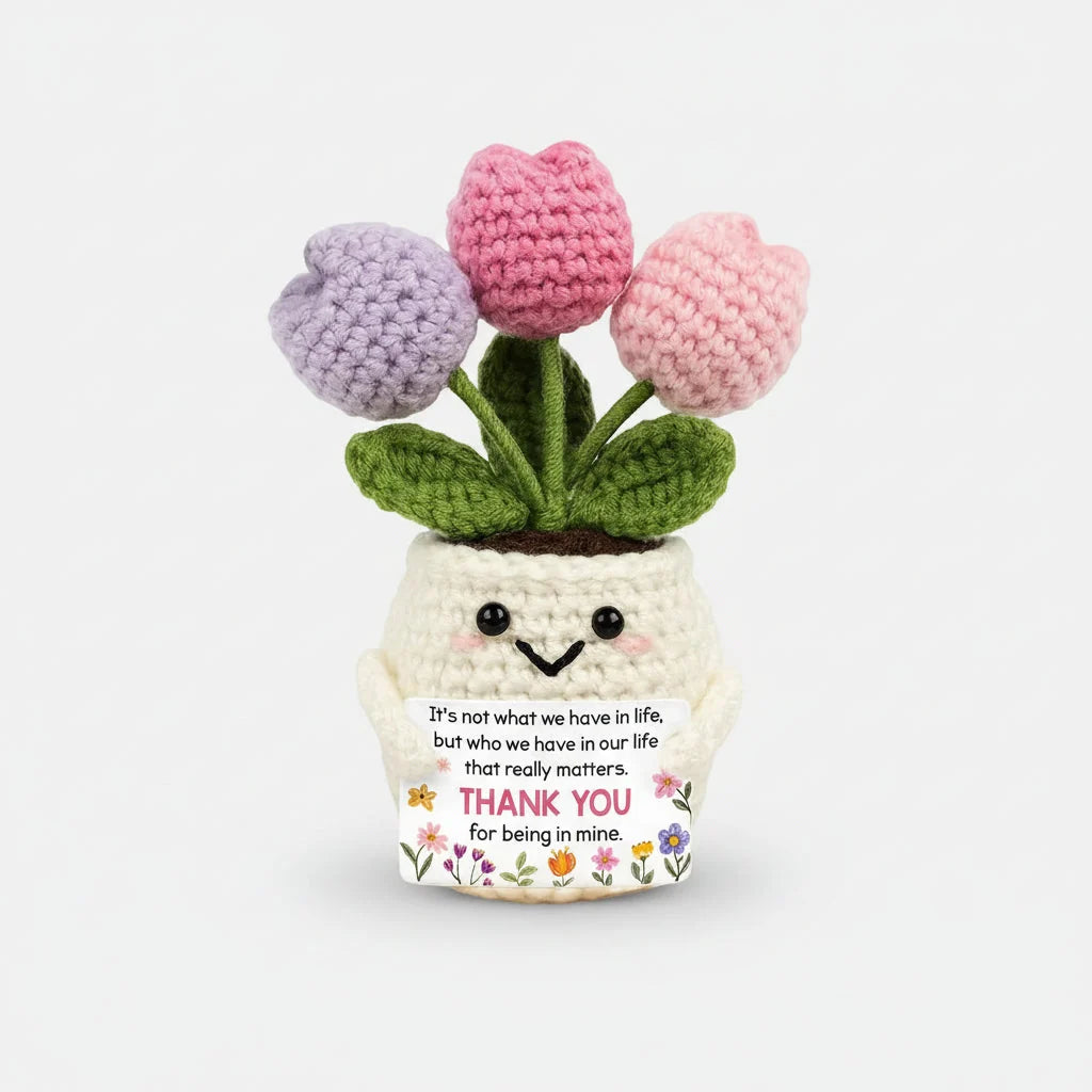 Hand-Crocheted Flower Bendable Wired Stem Trimmable