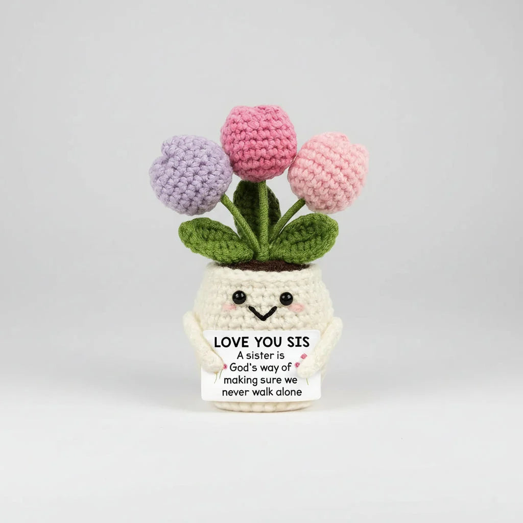Hand-Crocheted Flower Bendable Wired Stem Trimmable