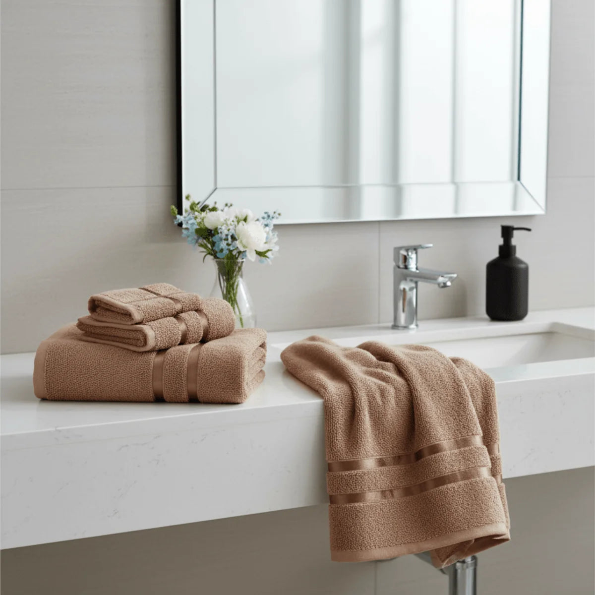 Hand & Face Towel Set 100% Cotton Quick-Drying