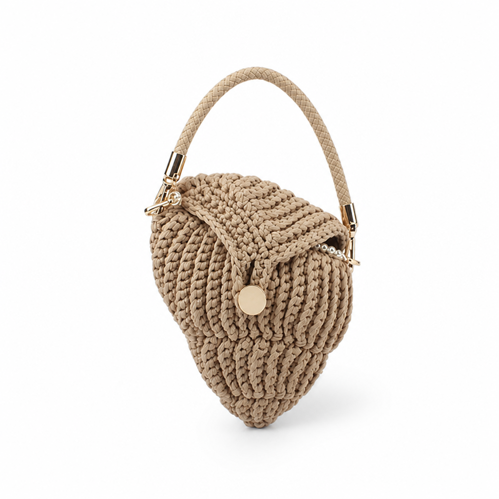 Hand-Knotted Natural Macramé Handbag