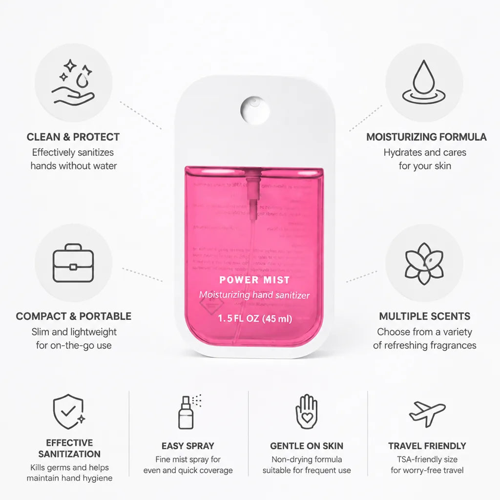 Hand Sanitizer Spray Hydrating Travel Size 45ml