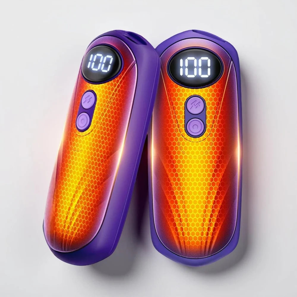 Hand Warmers Rechargeable Set of 2 Five Heat Settings LED Display