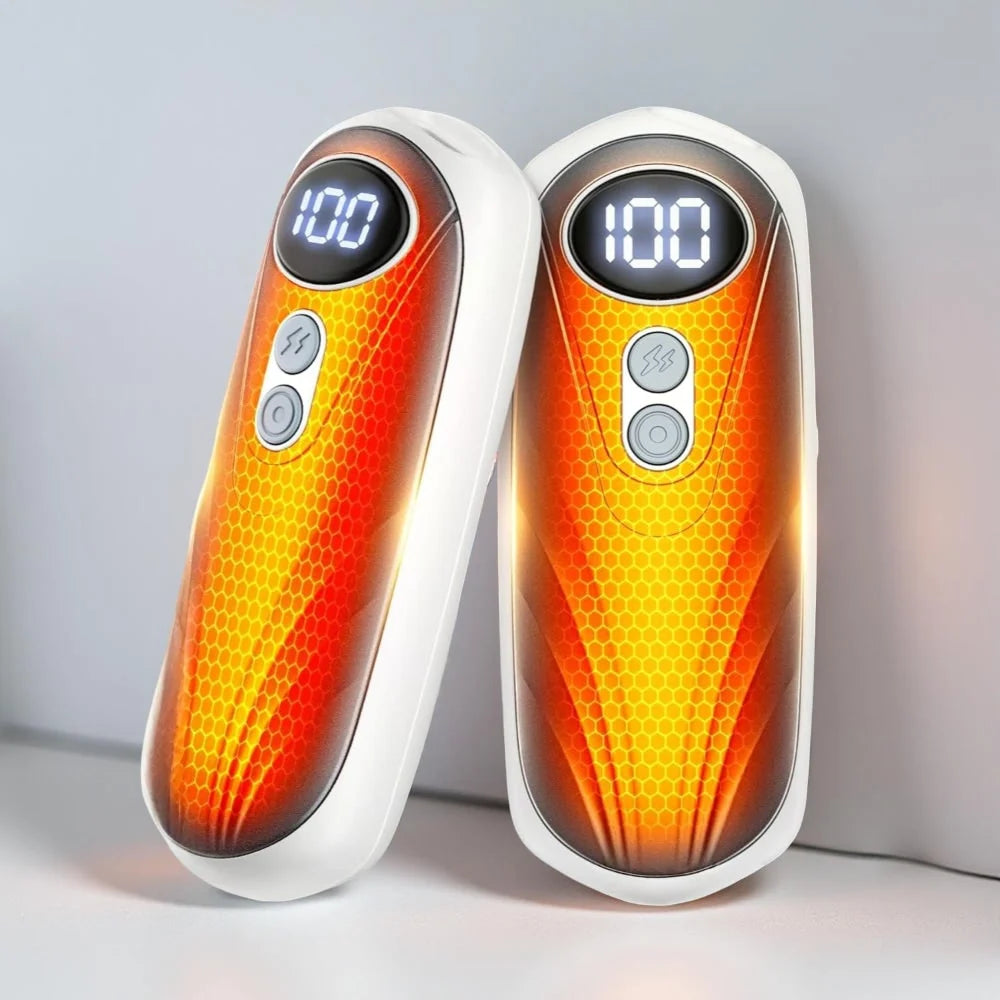 Hand Warmers Rechargeable Set of 2 Five Heat Settings LED Display