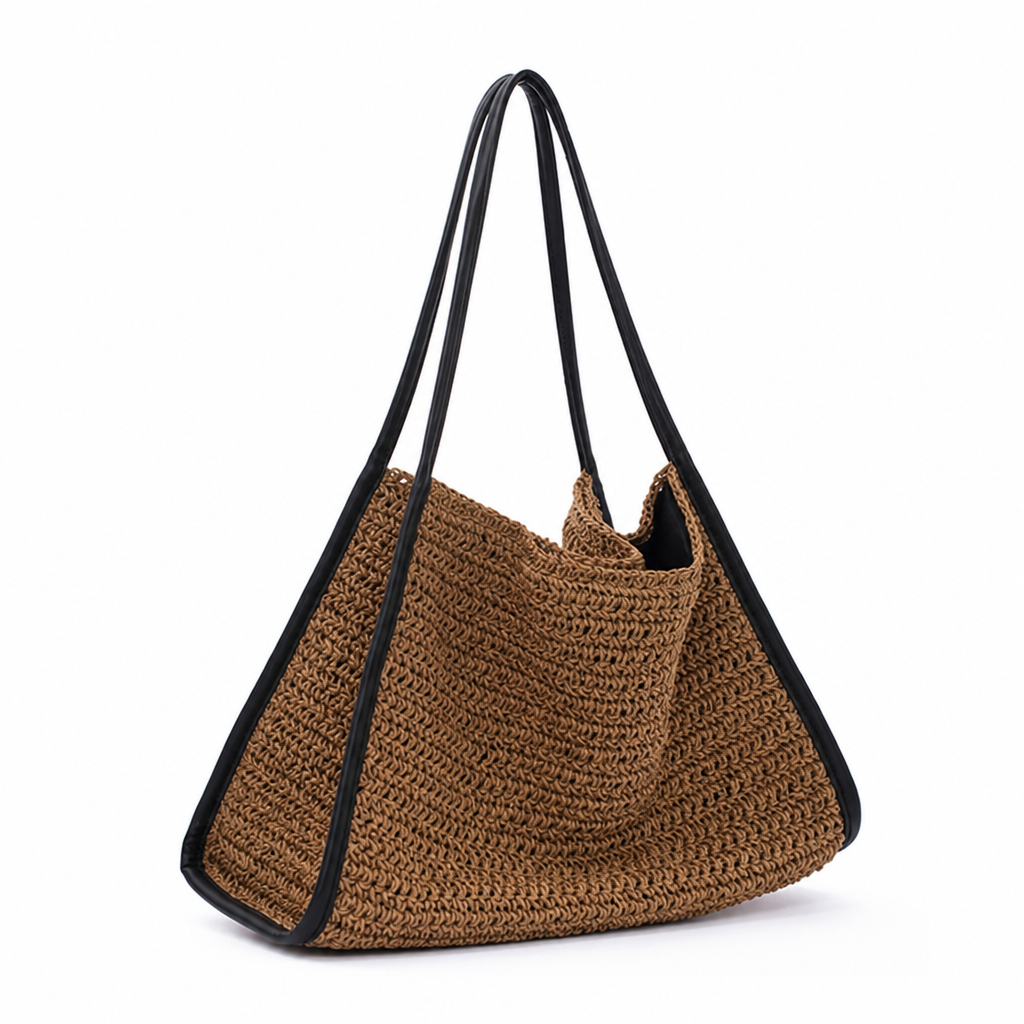 Hand-Woven Lightweight Straw Tote