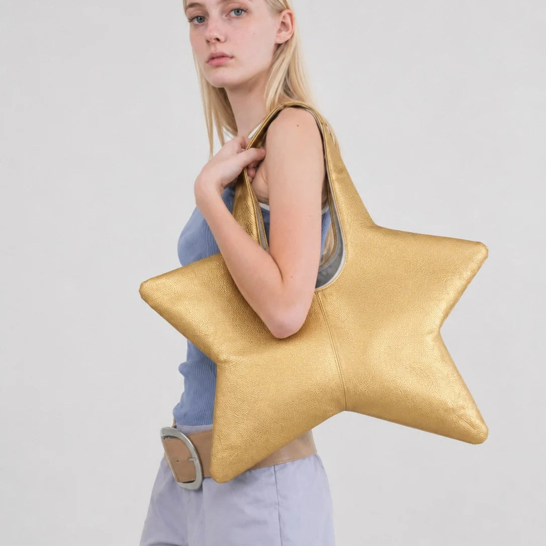 Handbag Star-Shaped Synthetic Leather Spacious Interior