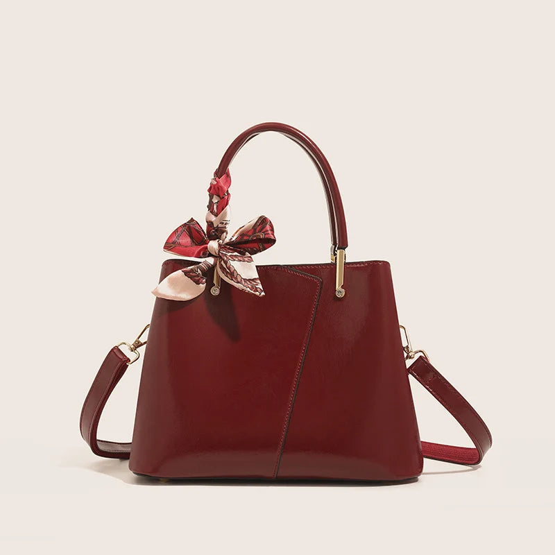 Handbag Structured Faux Leather Detachable Strap