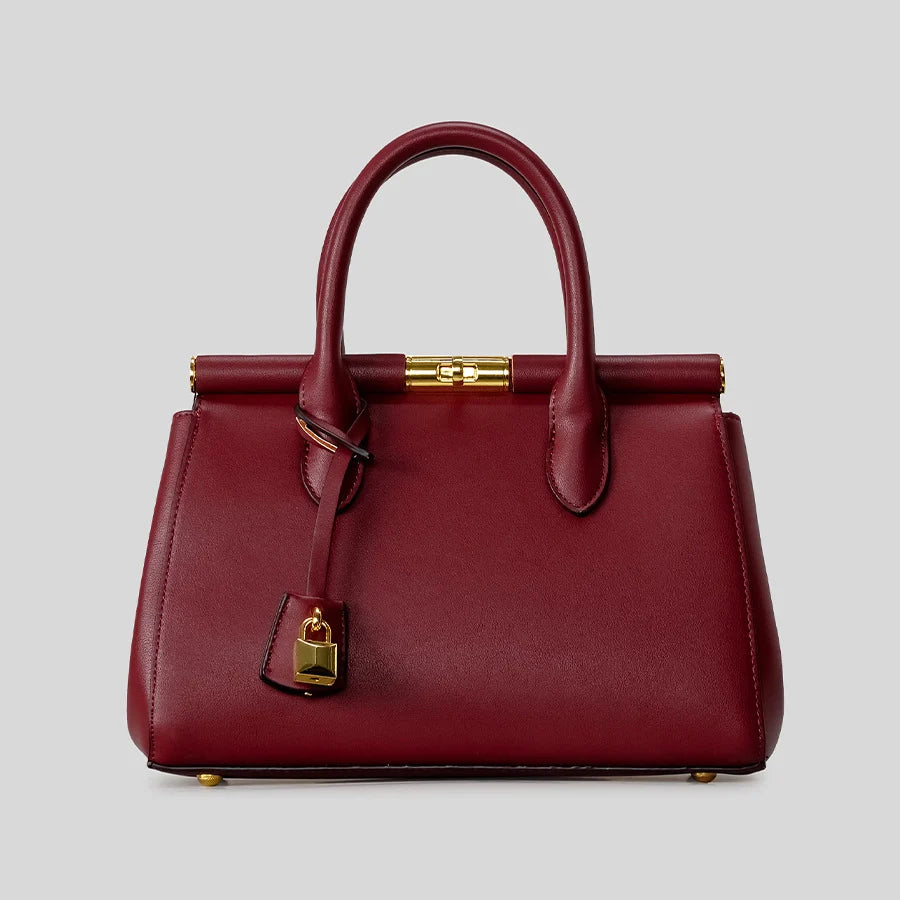 Handbag Textured Leather Top Handles & Shoulder Strap