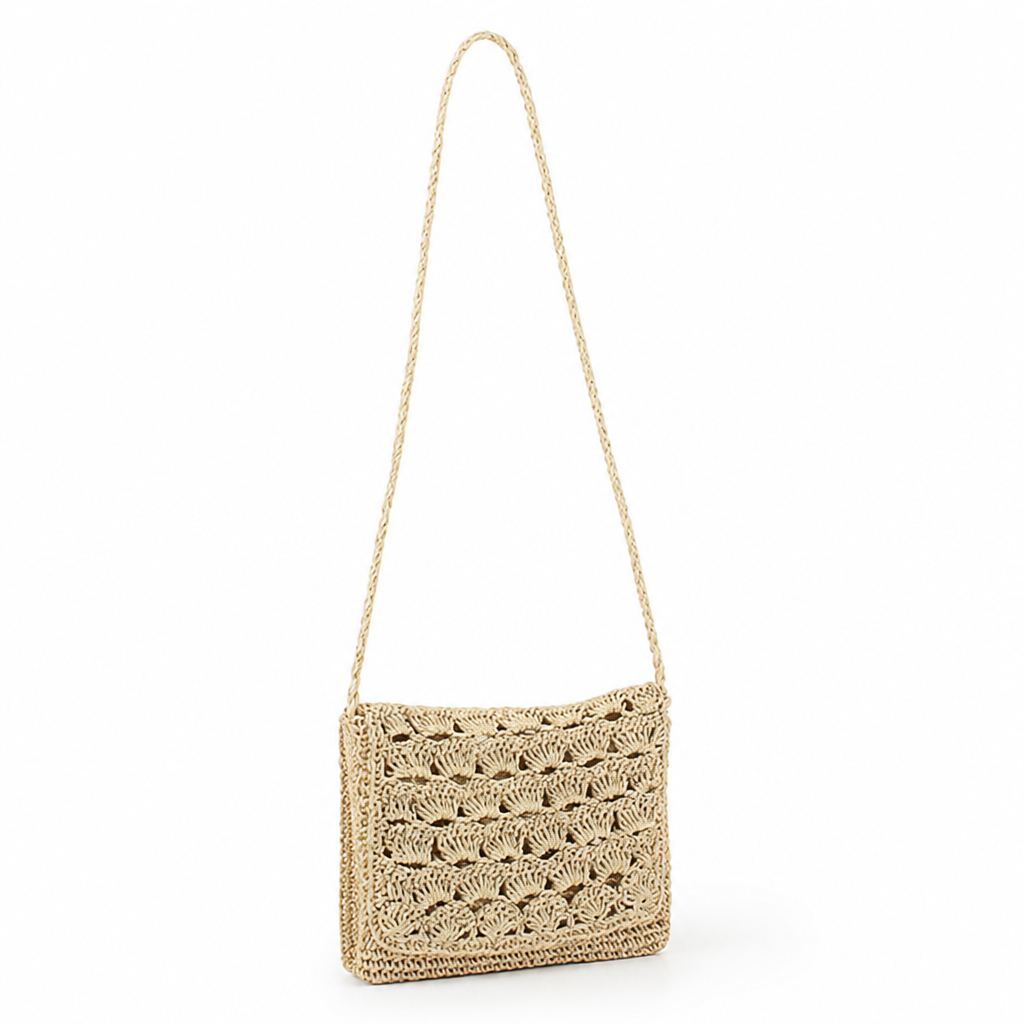 Handcrafted Braided Natural Fiber Shoulder Bag (Ergonomic Strap)