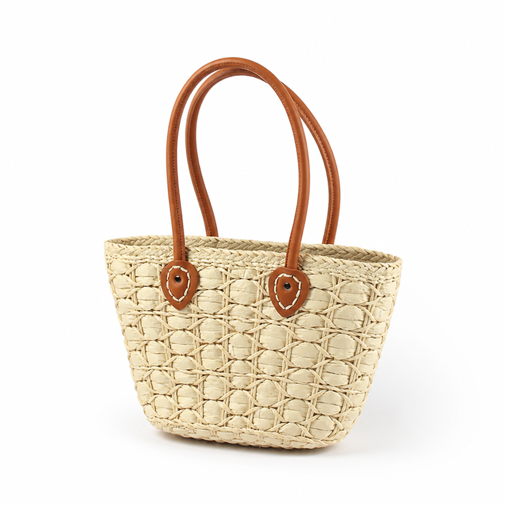 Handcrafted Braided Straw Tote Bag