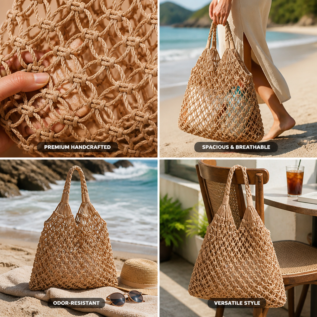 Handcrafted Breathable Odor-Resistant Mesh Tote