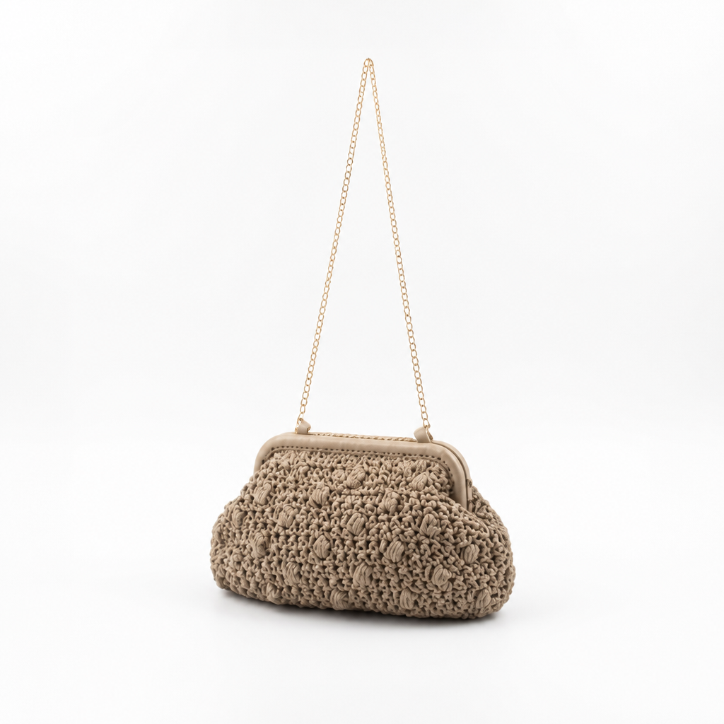 Handcrafted Crochet Fine Chain Strap Handbag