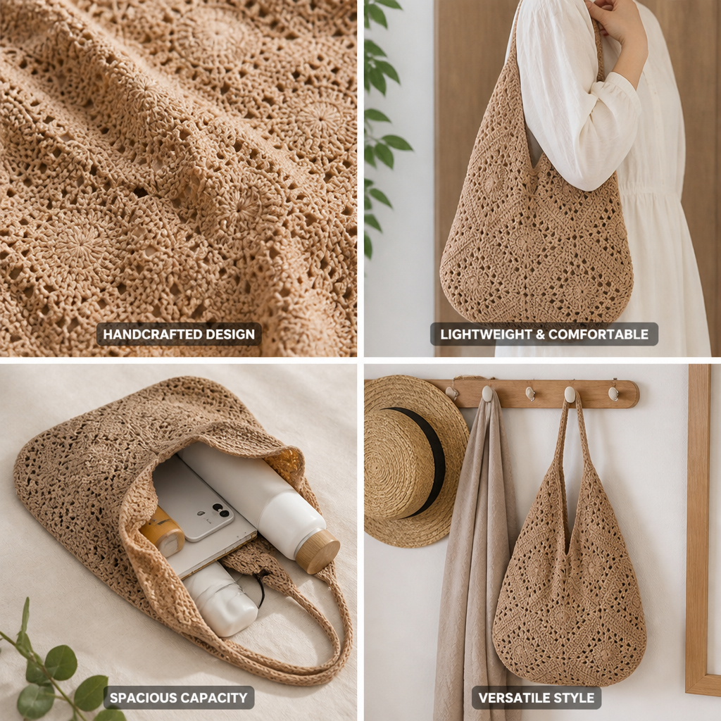 Handcrafted Crochet Lightweight Tote Bag
