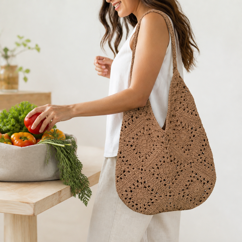 Handcrafted Crochet Lightweight Tote Bag