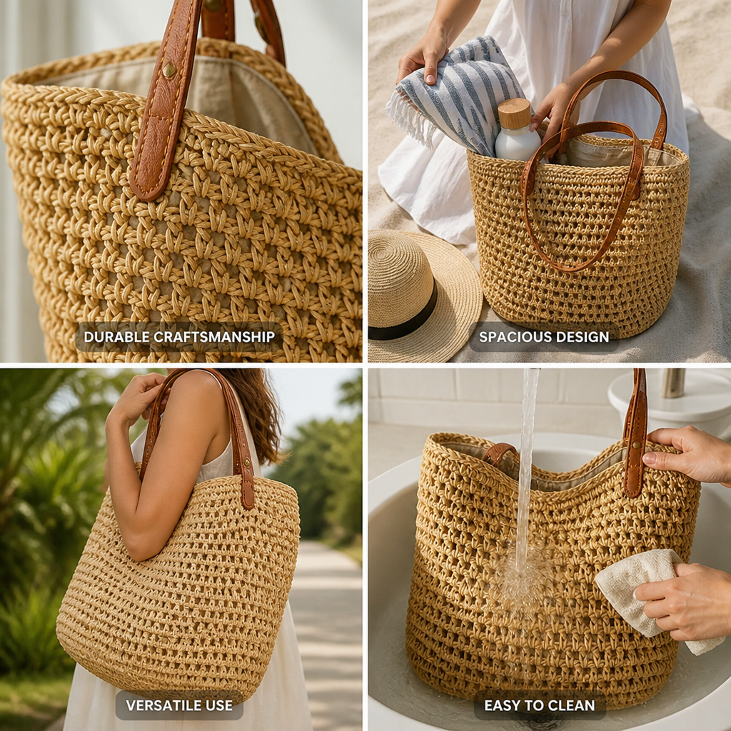 Handcrafted Durable Woven Beach Tote