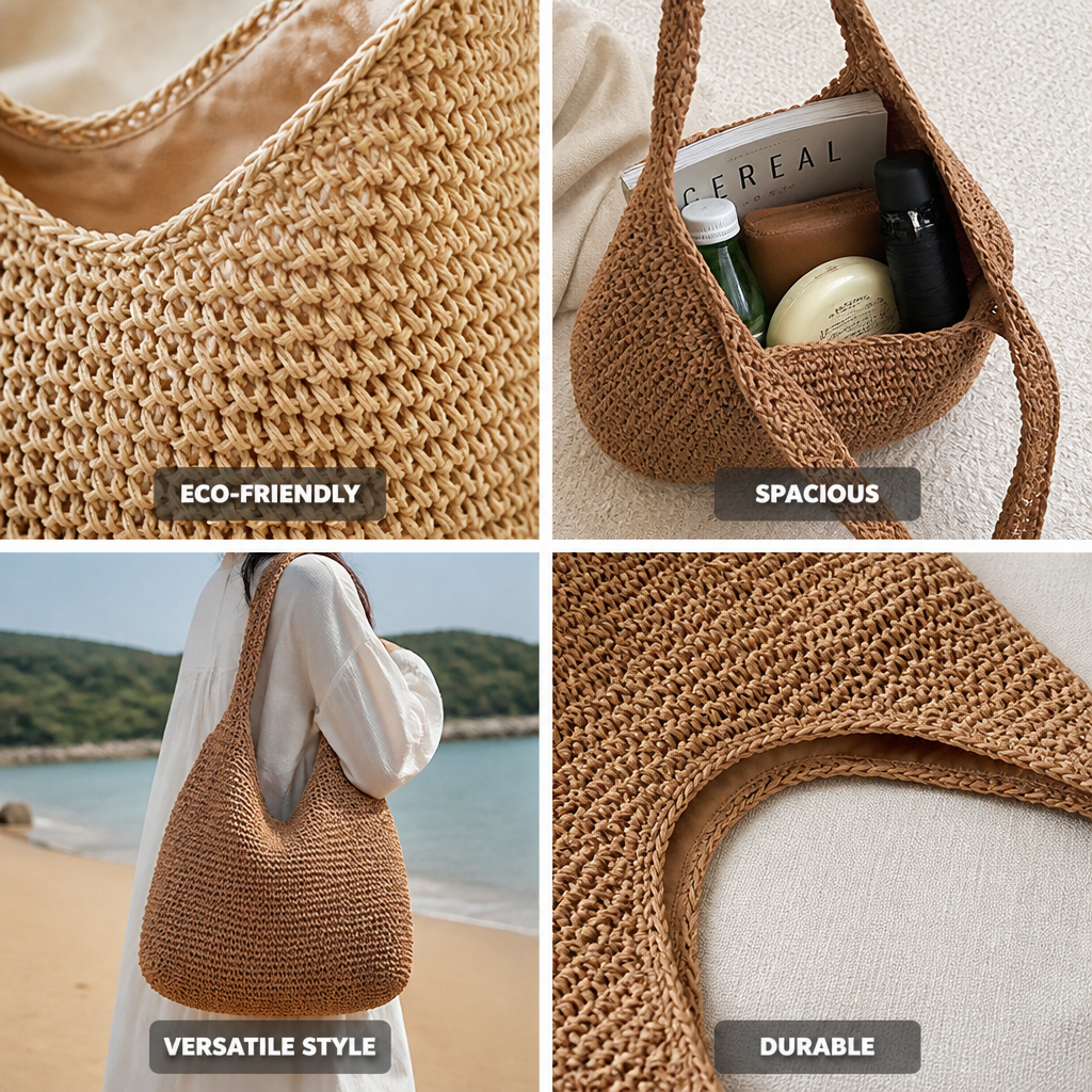 Handcrafted Eco-Friendly Crochet Jute Tote
