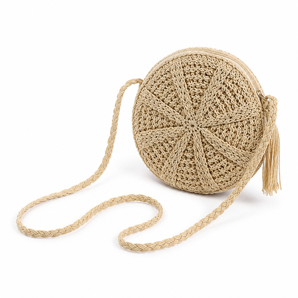 Handcrafted Eco-Friendly Jute Shoulder Bag (Adjustable Strap)