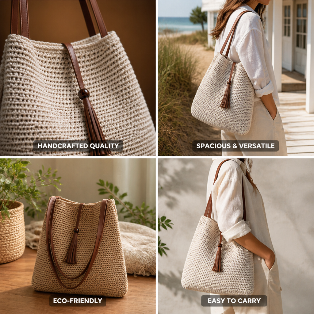 Handcrafted Eco-Friendly Macrame Shoulder Bag