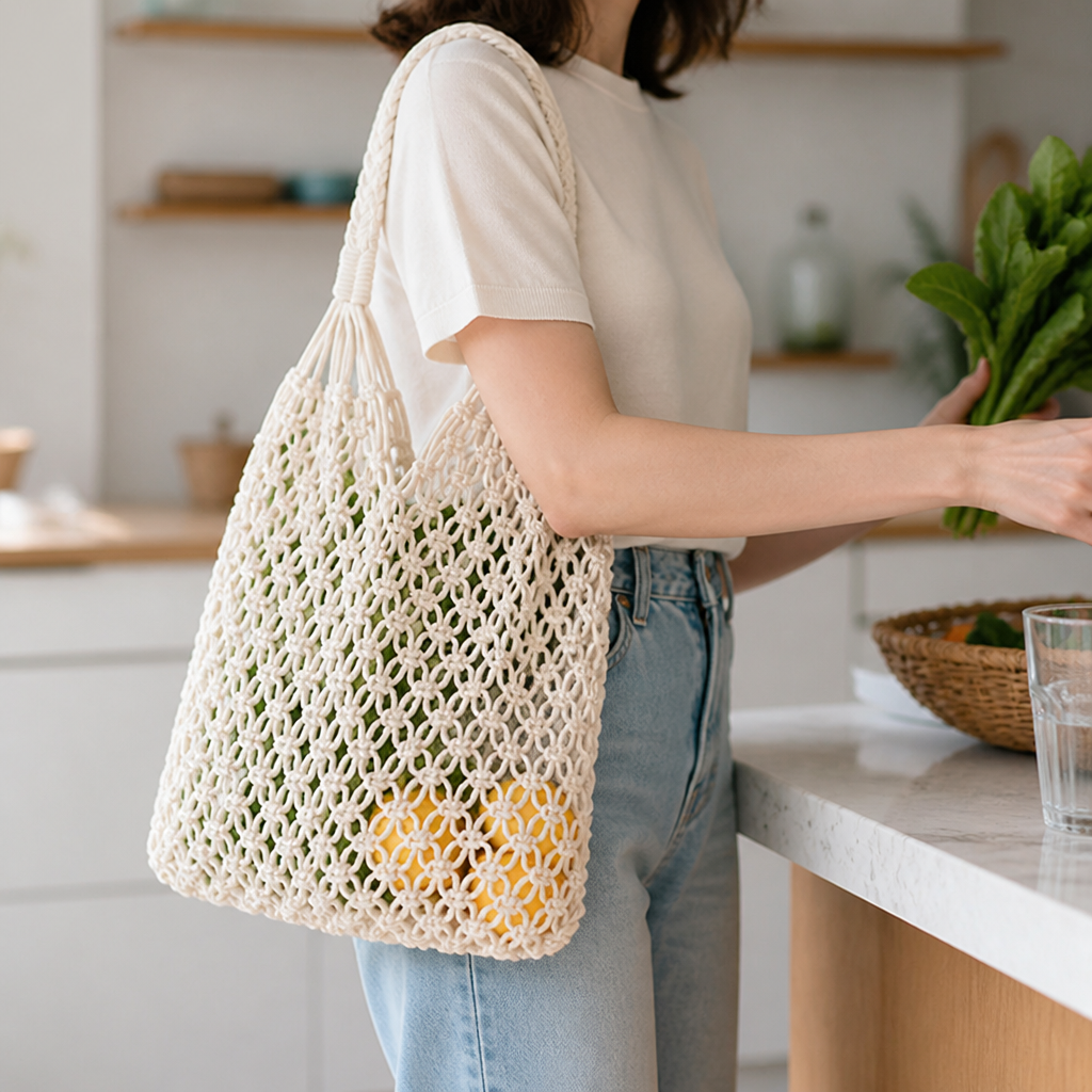 Handcrafted Eco-Friendly Mesh Tote Bag