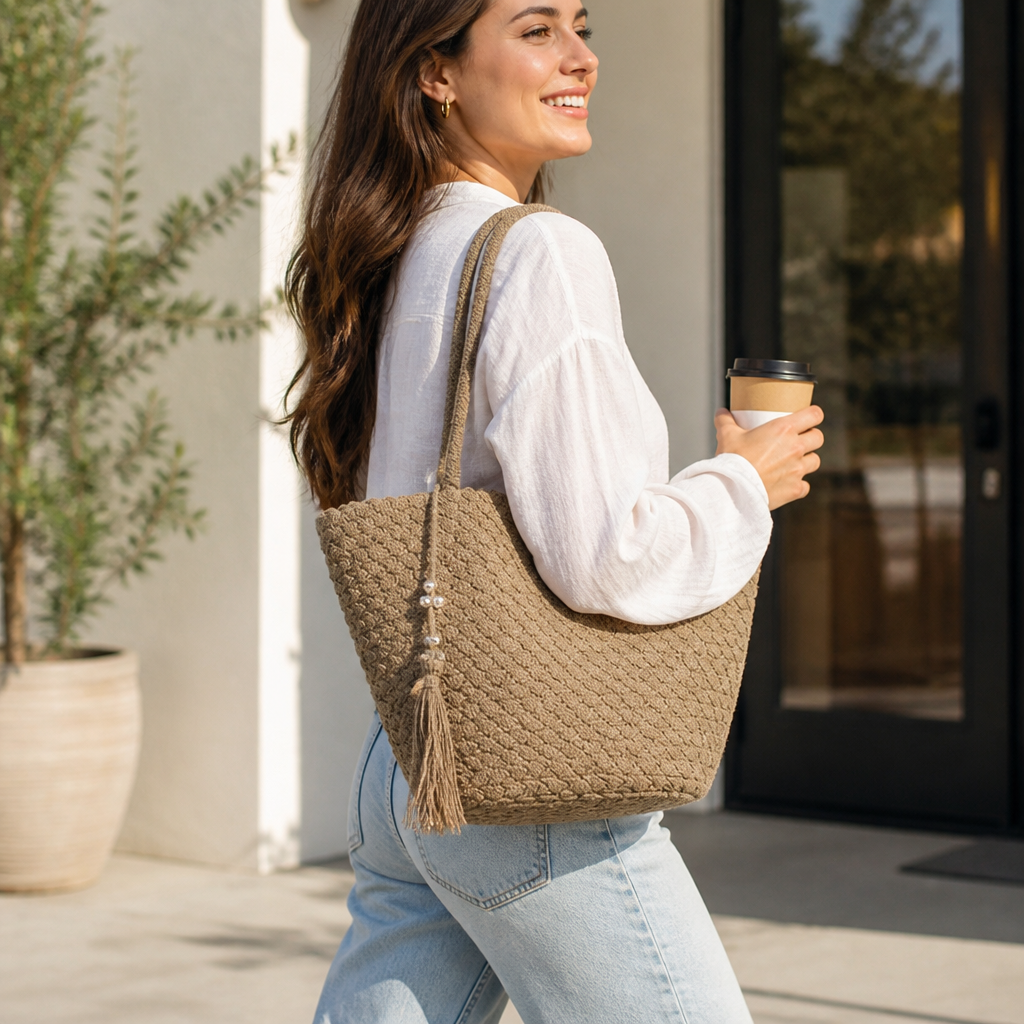 Handcrafted Eco-Friendly Shoulder Bag (Adjustable Straps)