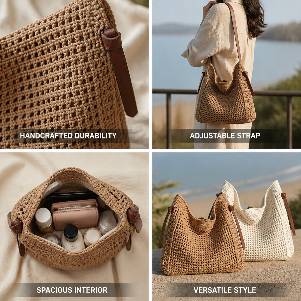 Handcrafted Macrame Adjustable Crossbody Bag