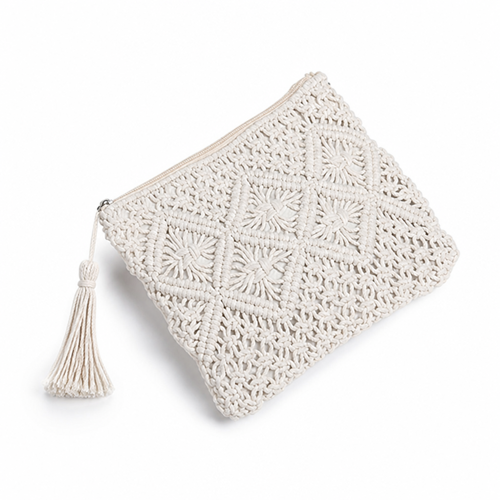 Handcrafted Macrame Tassel Clutch (Evening Bag)