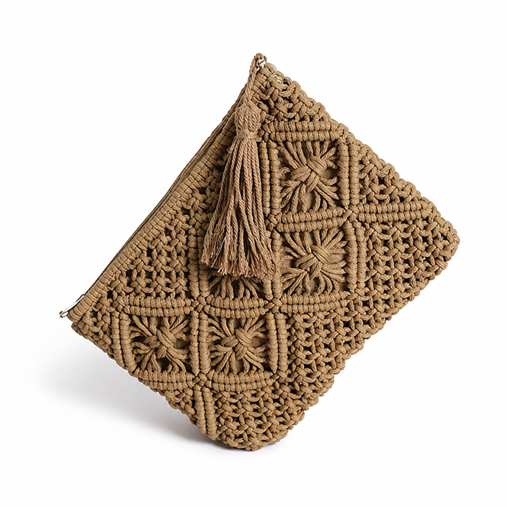 Handcrafted Macrame Tassel Clutch (Evening Bag)
