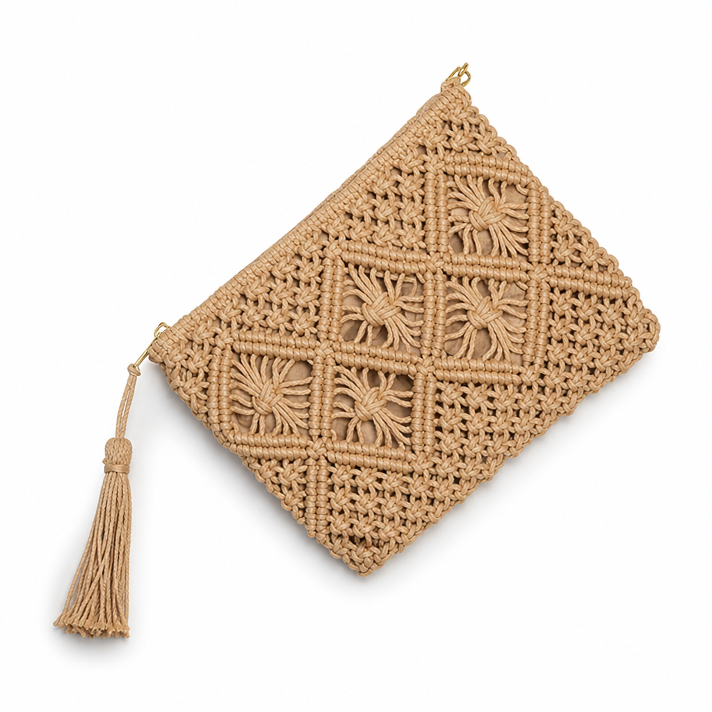 Handcrafted Macrame Tassel Clutch (Evening Bag)