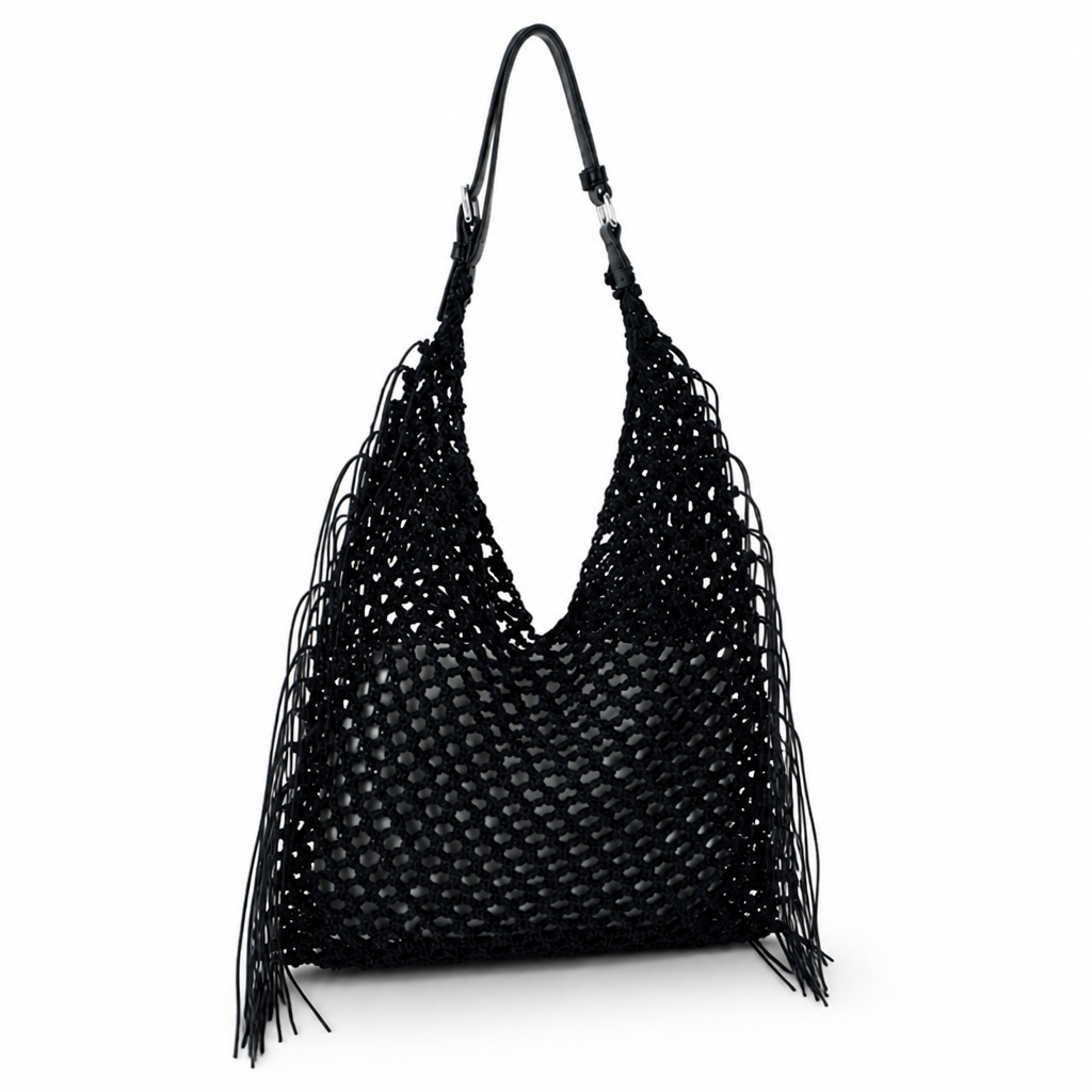 Handcrafted Mesh & Ergonomic Handle Handbag