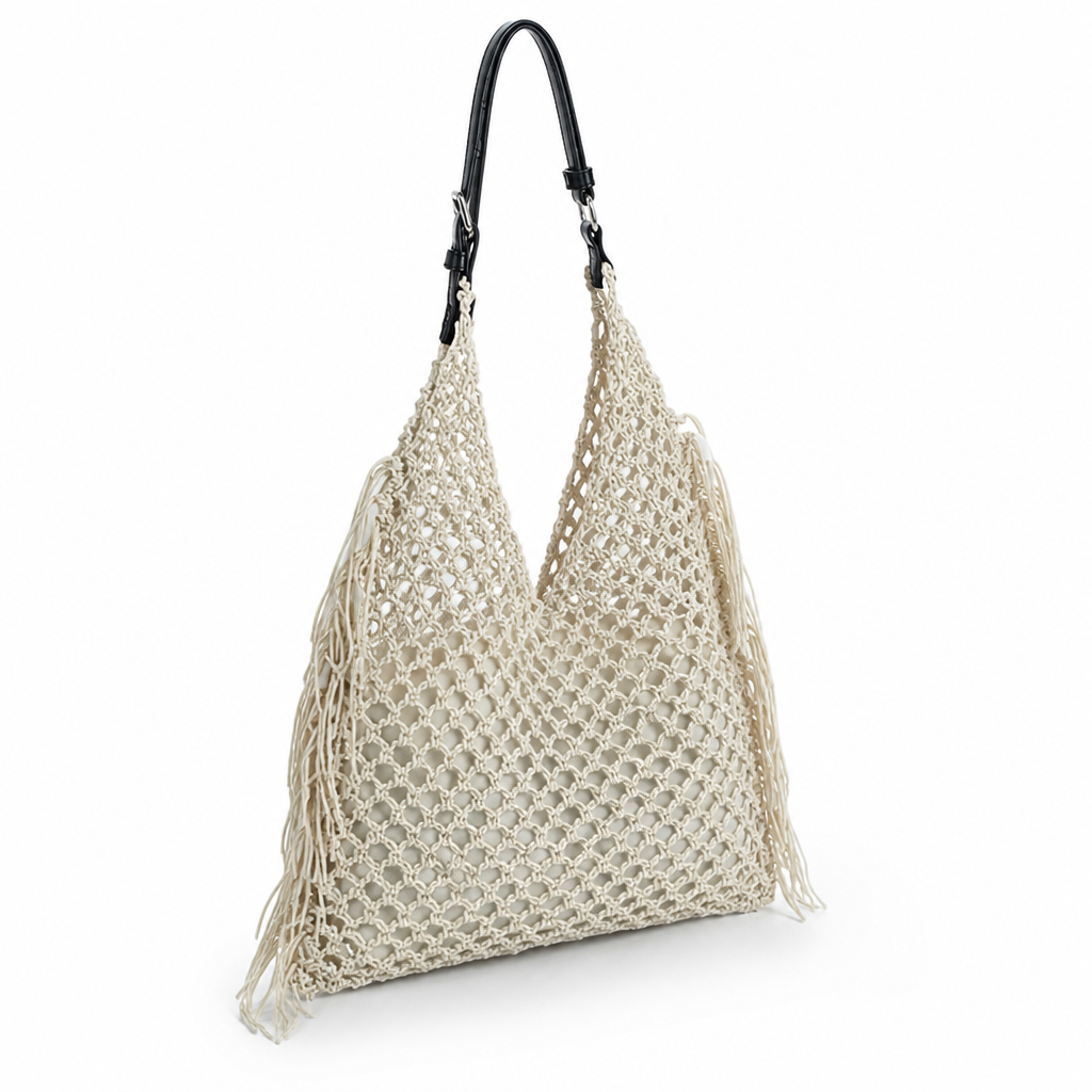 Handcrafted Mesh & Ergonomic Handle Handbag