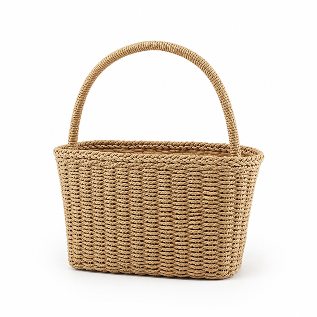 Handcrafted Natural Fiber Basket Bag